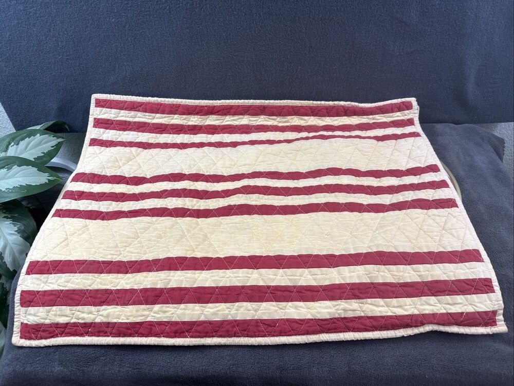 2 Ralph Lauren French Rivera Standard Pillow Sham Red  Quilted Cottage Farmhouse